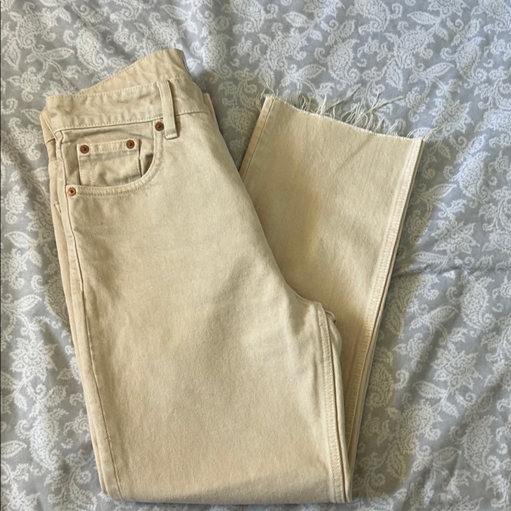 Zara woman Beige Straight Jeans - Picture 6 of 12